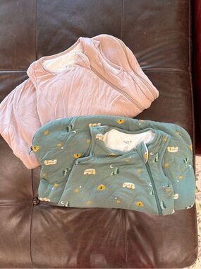 Kyte Baby Camping Print Baby Sleepsack + Blush Pink Sleepsack Set